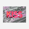 Kiss Neon Sign Marble Print