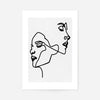 Two Faces Study Line Art Print