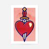 Heart And Dagger Tattoo Style Print