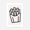 French Fries Black And White Fast Food Illustration Print