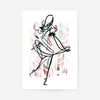 Dancing Ink Brush Drawing Print 1