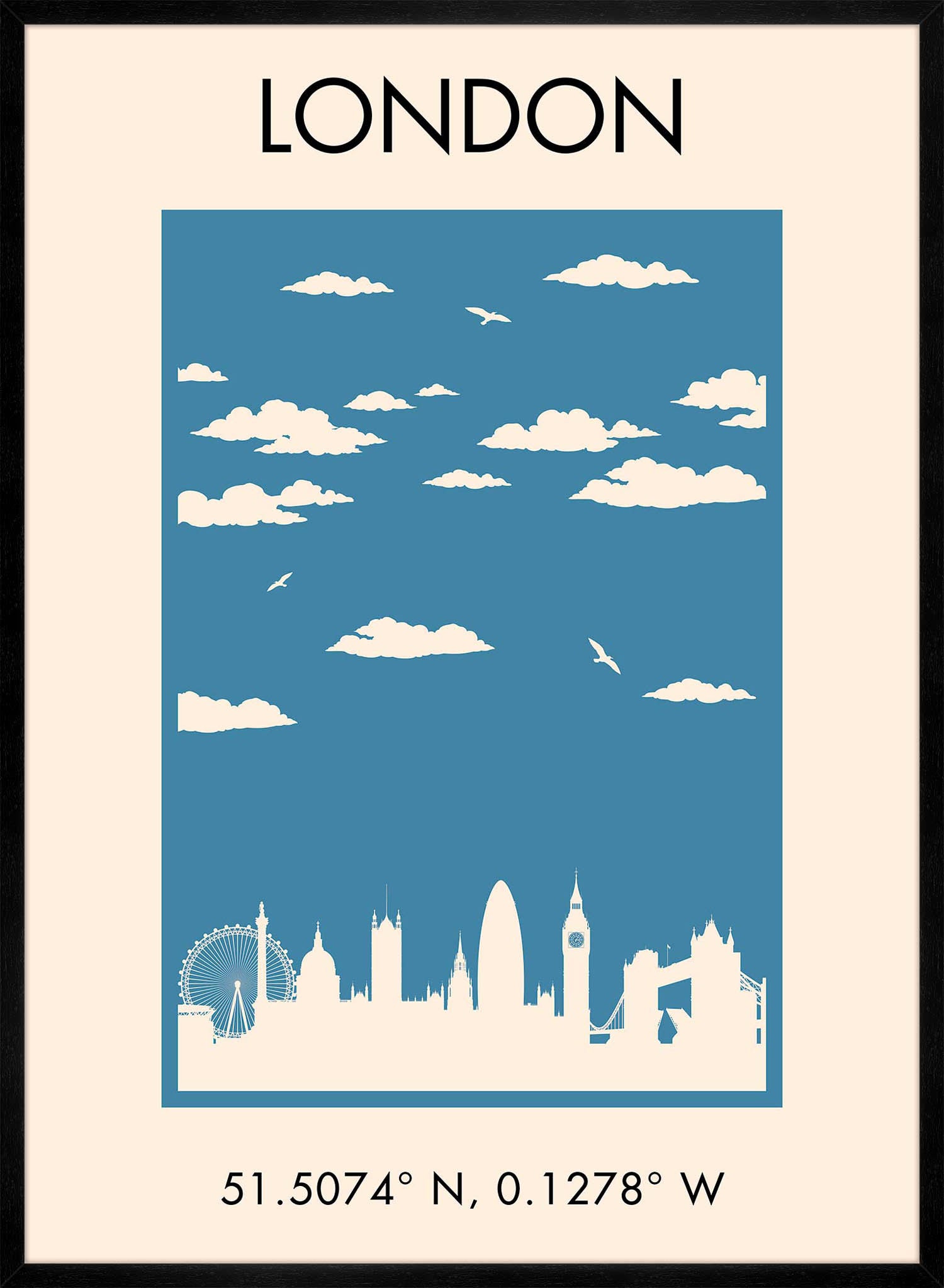 London Tourist Style Poster Print