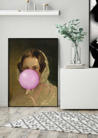 Friedrich von Amerling Lady Bubblegum Portrait Quirky Print