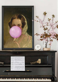 Friedrich von Amerling Lady Bubblegum Portrait Quirky Print