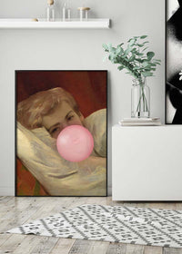 Friedrich von Amerling Lady Lying Down Bubblegum Portrait Quirky Print