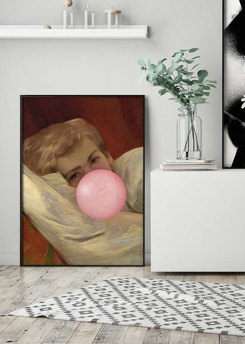 Friedrich von Amerling Lady Lying Down Bubblegum Portrait Quirky Print