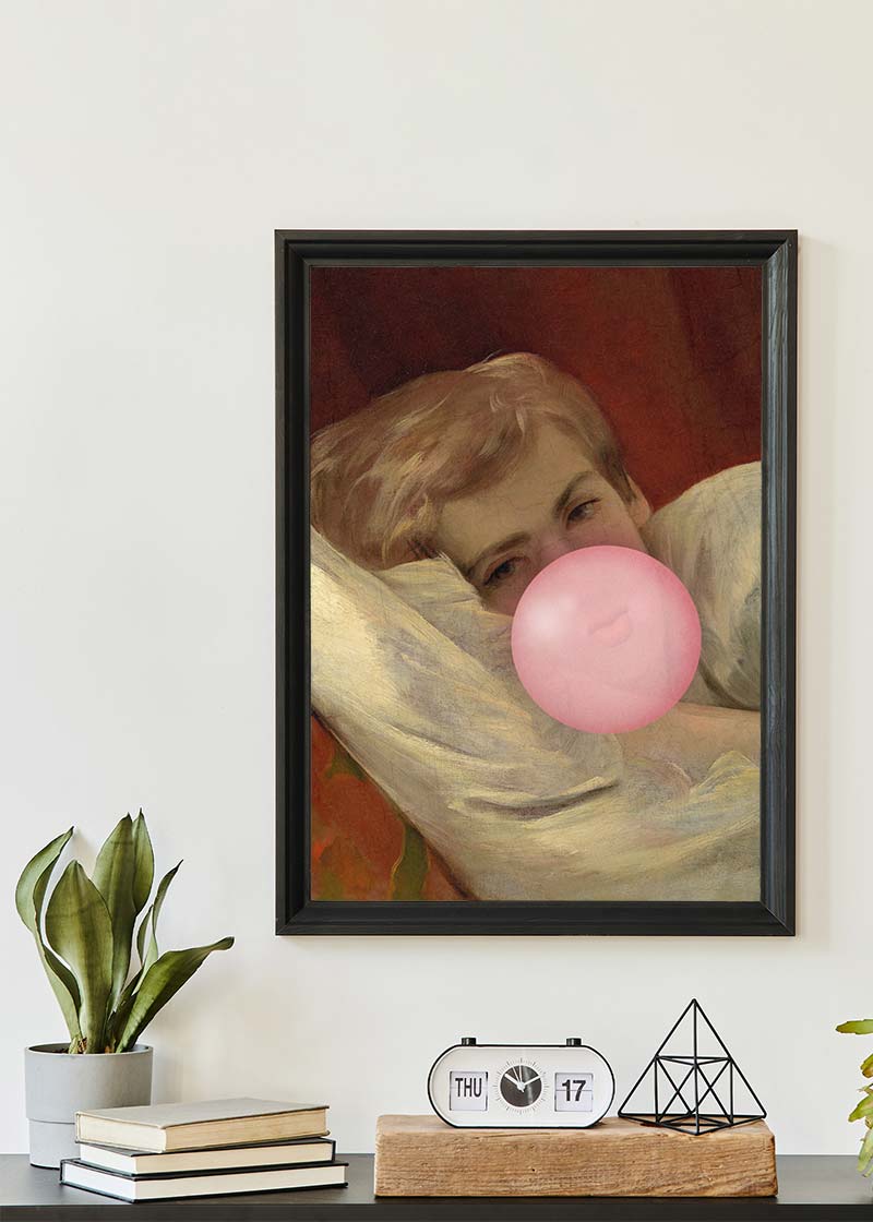 Friedrich von Amerling Lady Lying Down Bubblegum Portrait Quirky Print