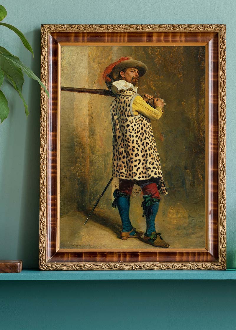 Ernest Meissonier Musketeer Leopard Print Quirky Art Print