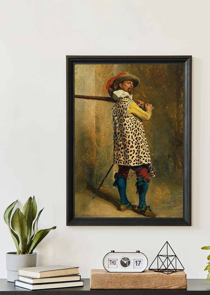 Ernest Meissonier Musketeer Leopard Print Quirky Art Print