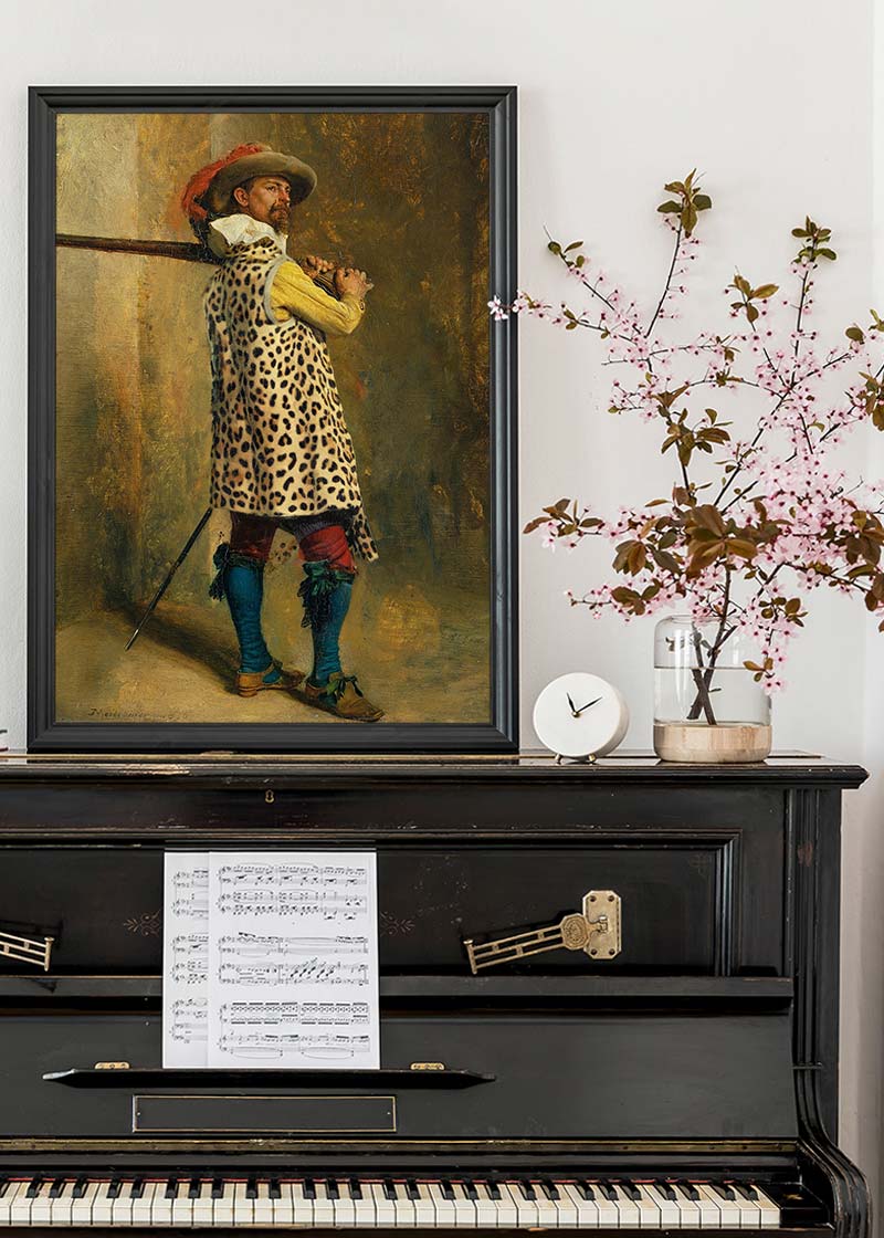 Ernest Meissonier Musketeer Leopard Print Quirky Art Print