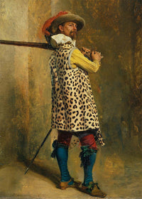 Ernest Meissonier Musketeer Leopard Print Quirky Art Print
