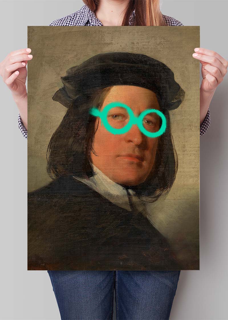 Friedrich von Amerling Spraypaint Graffiti Glasses Quirky Art Print