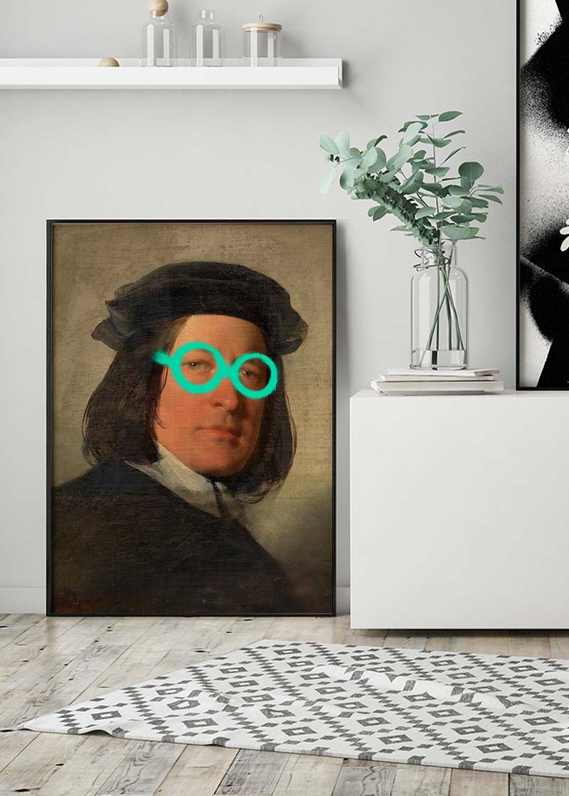 Friedrich von Amerling Spraypaint Graffiti Glasses Quirky Art Print