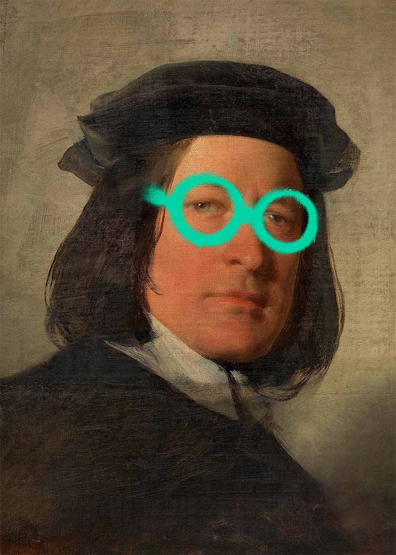 Friedrich von Amerling Spraypaint Graffiti Glasses Quirky Art Print