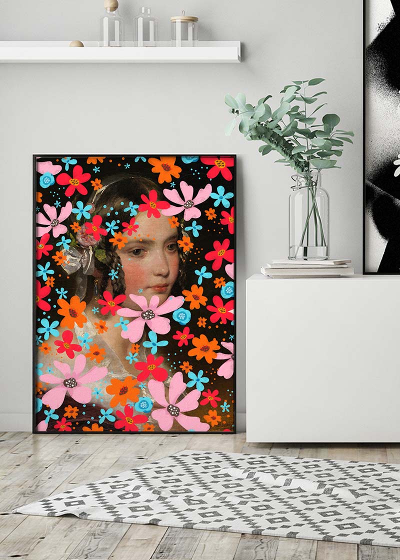 Friedrich von Amerling Flower Girl Funky Art Print