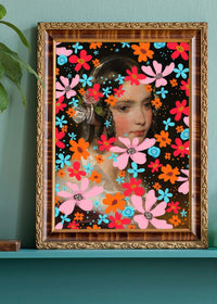 Friedrich von Amerling Flower Girl Funky Art Print