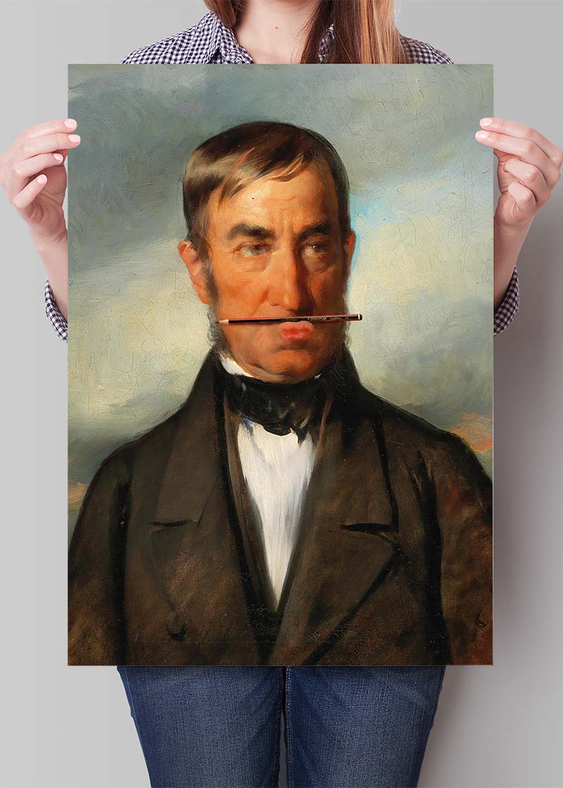 Friedrich von Amerling Pencil Moustache Funky Art Print