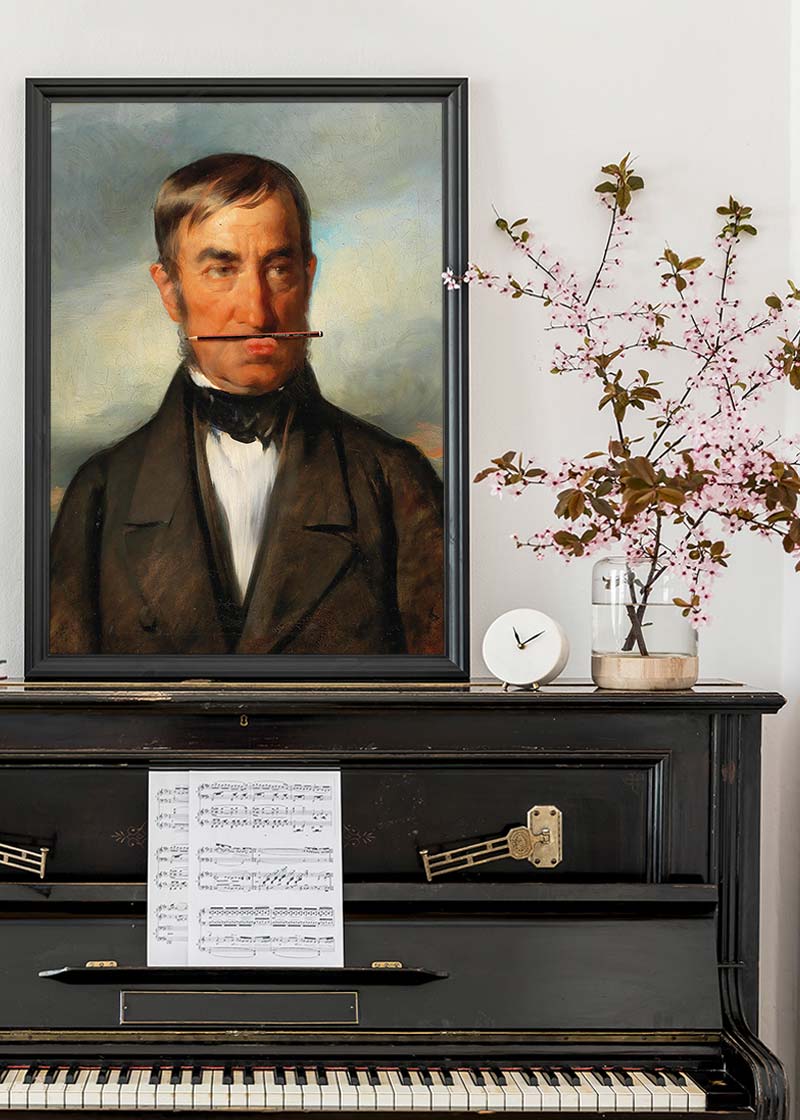 Friedrich von Amerling Pencil Moustache Funky Art Print