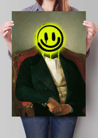 Friedrich von Amerling Spraypaint Face Quirky Graffiti Print