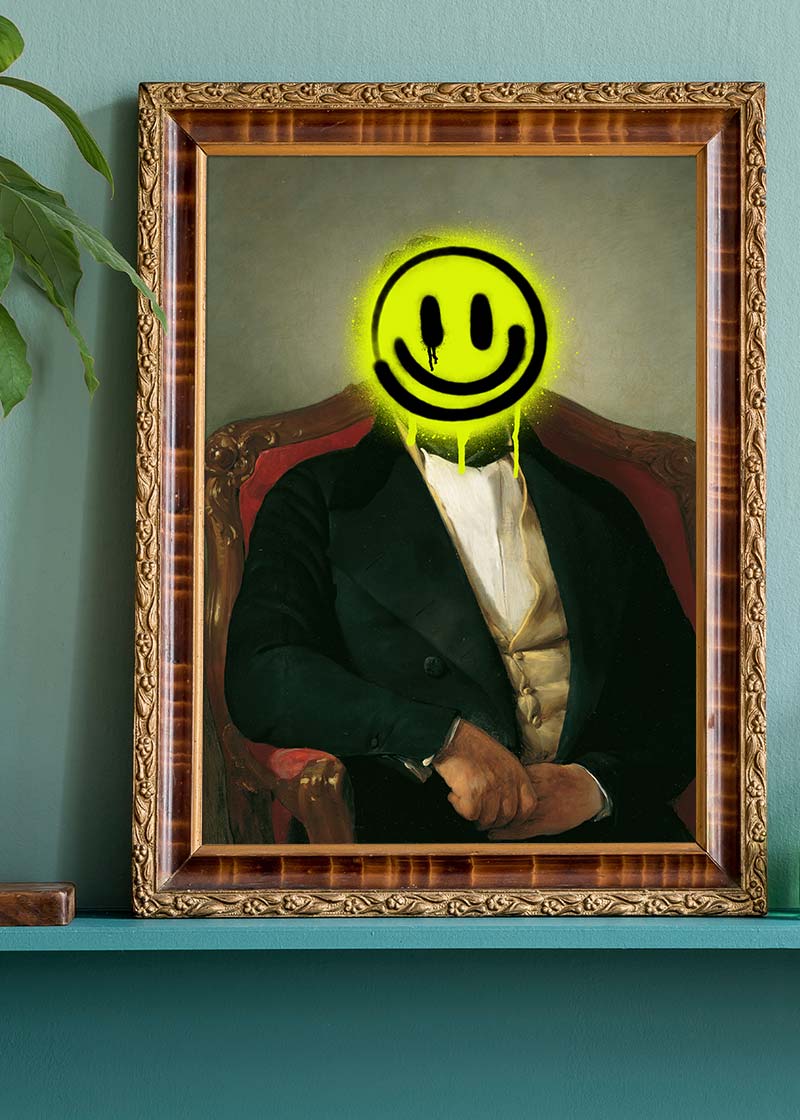 Friedrich von Amerling Spraypaint Face Quirky Graffiti Print