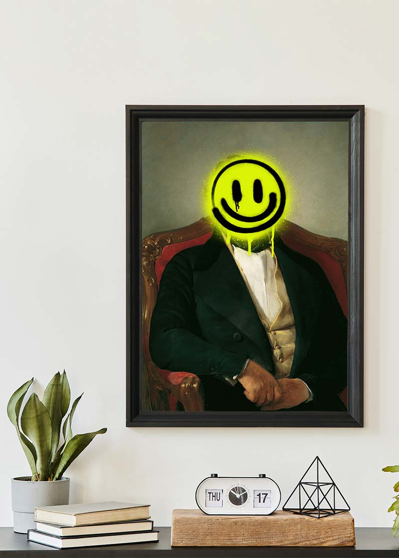 Friedrich von Amerling Spraypaint Face Quirky Graffiti Print