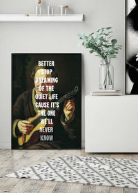 Town called Malice lyrics altered art quote print