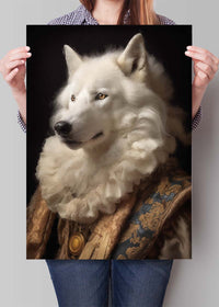 White Wolf Animal Portrait Print