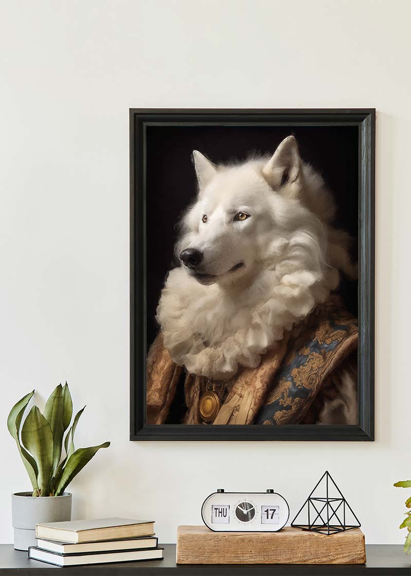 White Wolf Animal Portrait Print