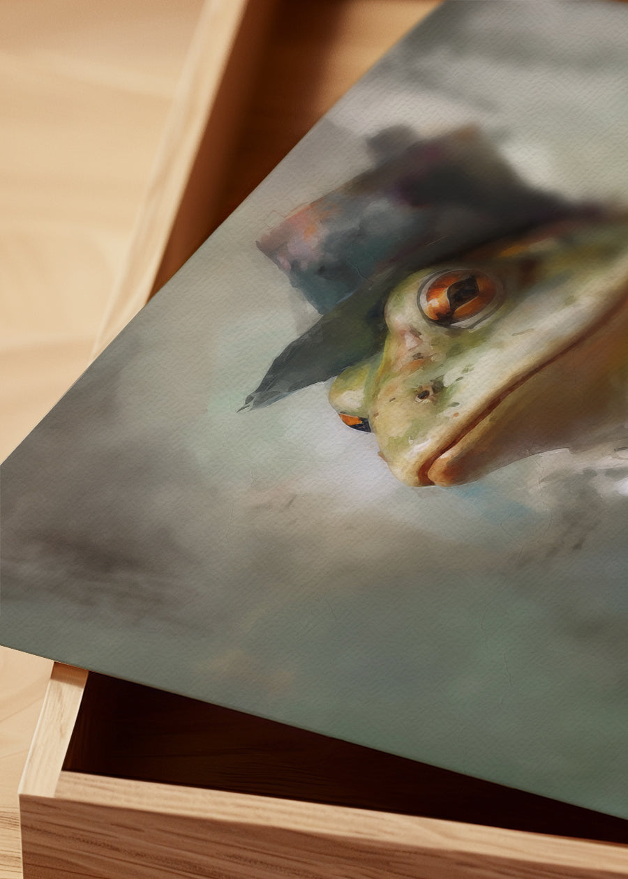 Frog Head Painting Renaissance Style Portrait