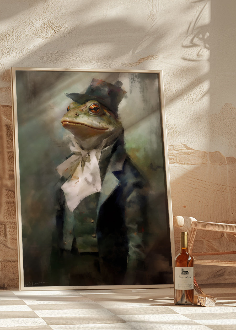 Frog Head Painting Renaissance Style Portrait
