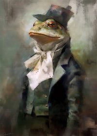 Frog Head Painting Renaissance Style Portrait
