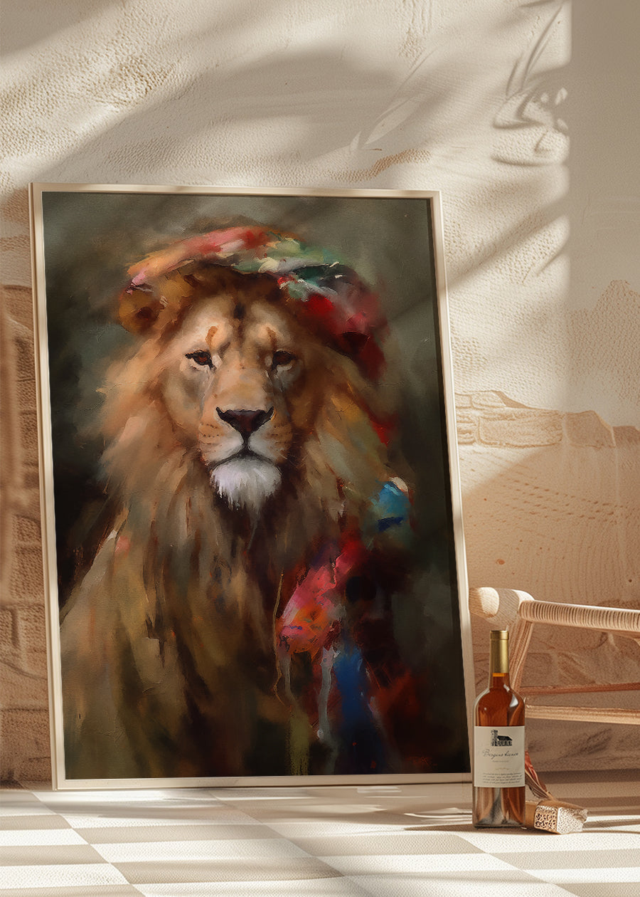 Lion Painting Renaissance Style Portrait