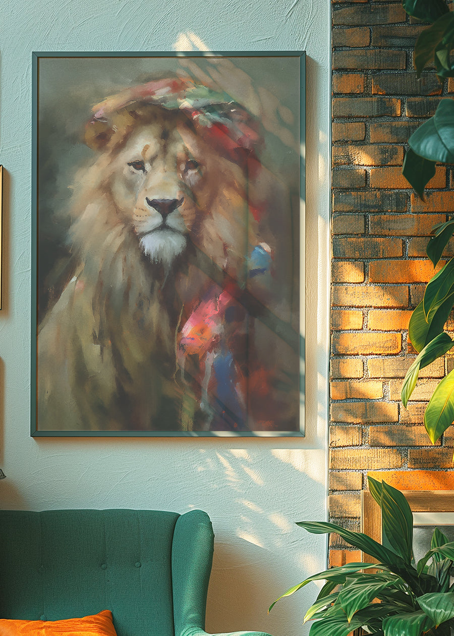 Lion Painting Renaissance Style Portrait