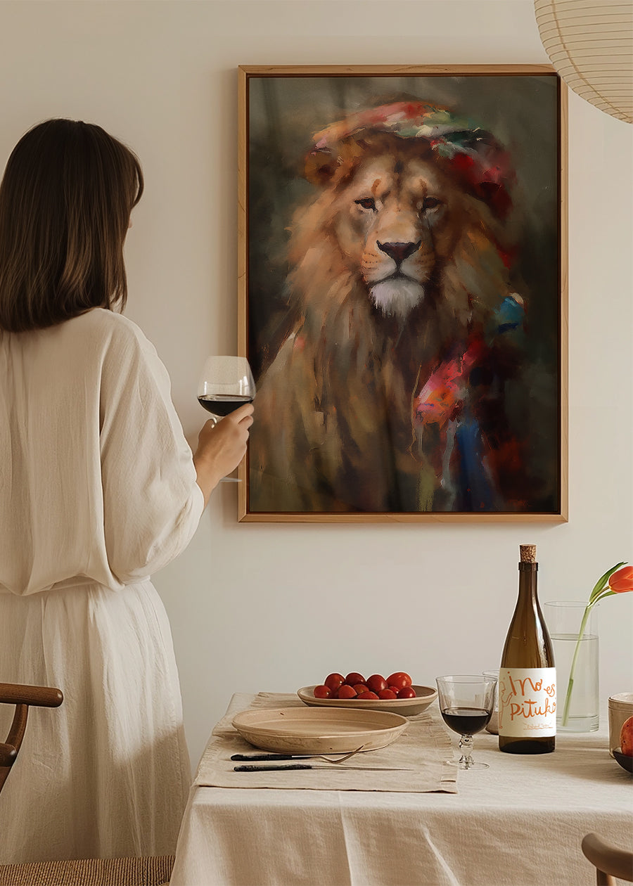 Lion Painting Renaissance Style Portrait