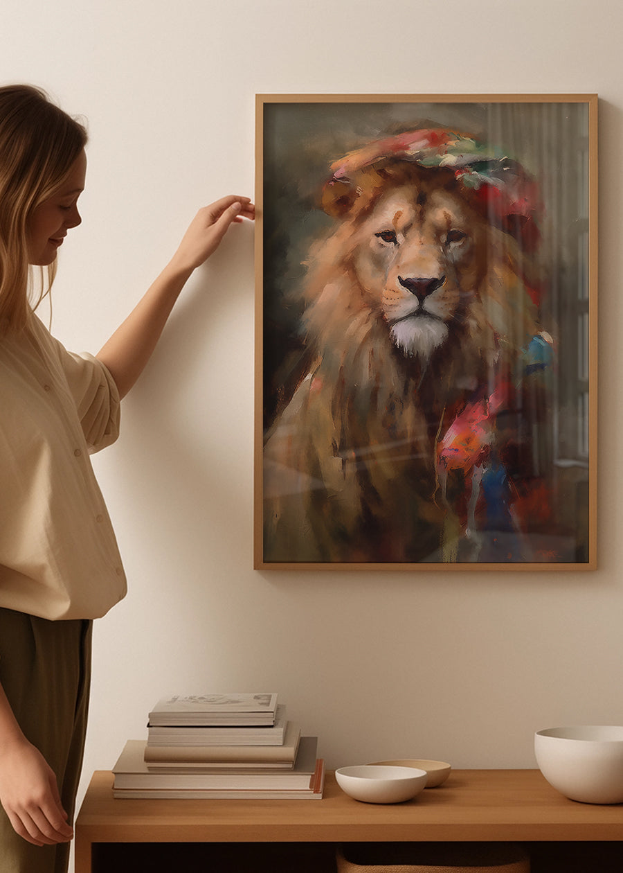 Lion Painting Renaissance Style Portrait