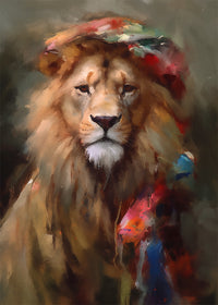 Lion Painting Renaissance Style Portrait