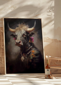 Bull Painting Renaissance Style Portrait