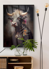 Bull Painting Renaissance Style Portrait