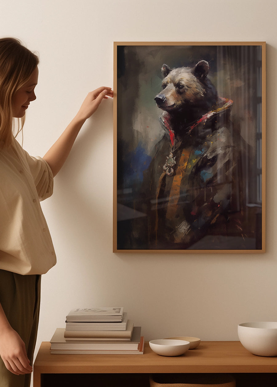 Bear Painting Renaissance Style Portrait