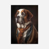 St Bernard Dog Portrait Print