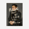 Funny cake quote art print: classic portrait with hand-lettered "Please don't eat cake in the bathroom" text