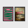 Set of 2 framed prints, Newcastle & Geordie dialect prints: the word "Canny" in bold green retro type on pink; and "It's Mint Up North" over a coastal landscape — unframed
