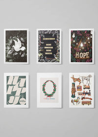 Christmas Card 6 Pack #11 (Dove, Rejoice Sign, Hope, Happy, Wreath, Toys)