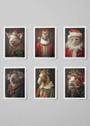 Christmas Card 6 Pack #4 (Pig, Penguin, Grey Cat, Koala, Horse, Hamster)