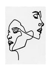 Two Faces Study Line Art Print 21x30cm Matte Clearance Print