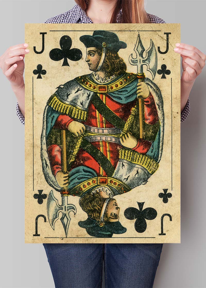 Vintage Playing Card Print - Jack of Clubs