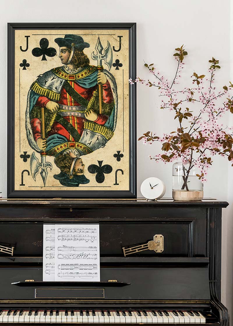 Vintage Playing Card Print - Jack of Clubs