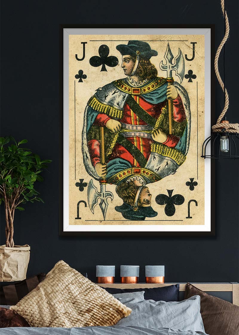 Vintage Playing Card Print - Jack of Clubs