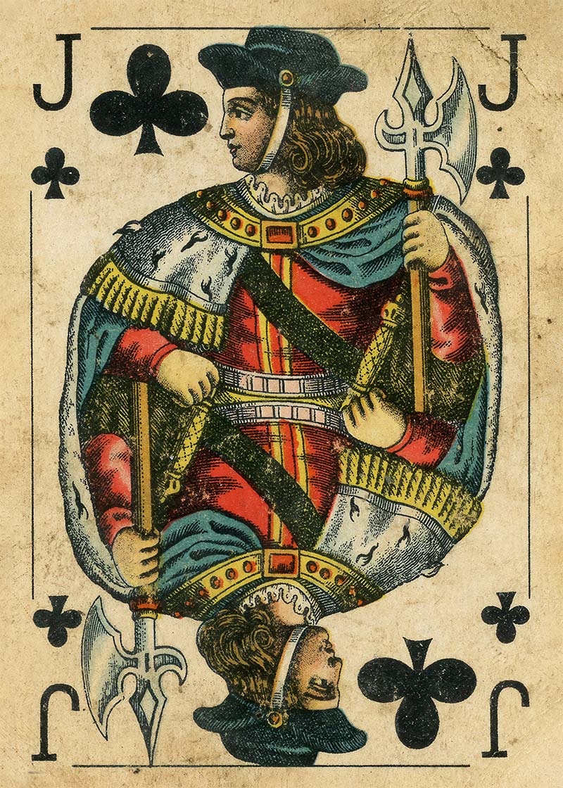 Vintage Playing Card Print - Jack of Clubs