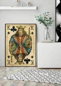 Vintage Playing Card Print - King of Clubs